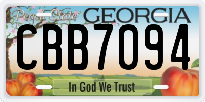 GA license plate CBB7094