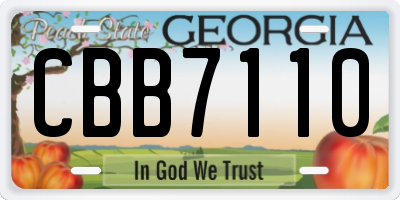 GA license plate CBB7110