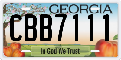 GA license plate CBB7111