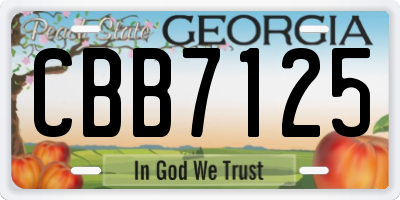 GA license plate CBB7125