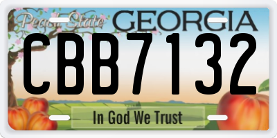 GA license plate CBB7132