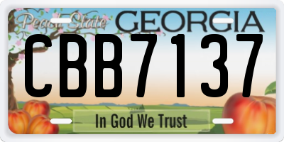 GA license plate CBB7137