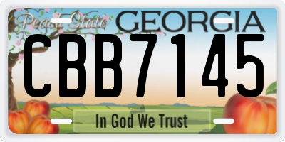 GA license plate CBB7145