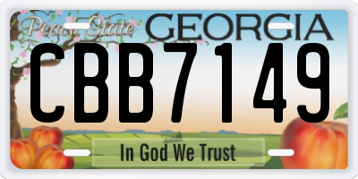 GA license plate CBB7149