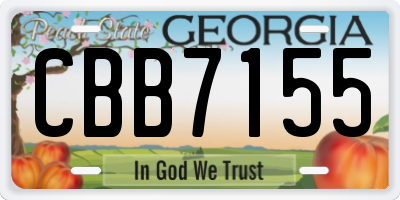 GA license plate CBB7155