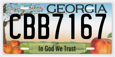 GA license plate CBB7167