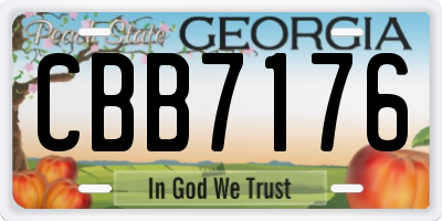 GA license plate CBB7176