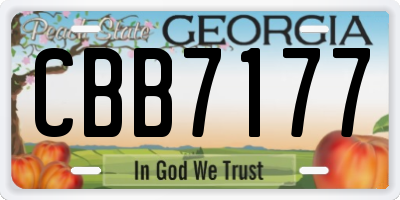 GA license plate CBB7177