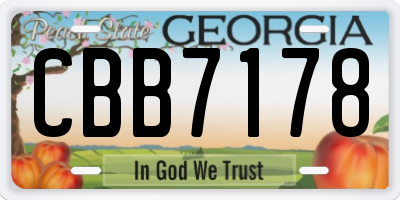 GA license plate CBB7178