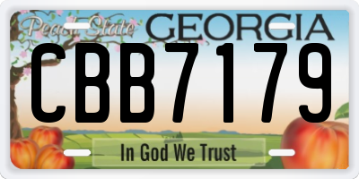 GA license plate CBB7179