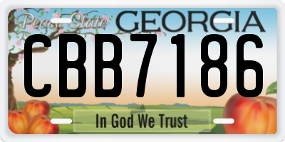 GA license plate CBB7186