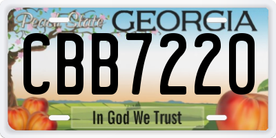 GA license plate CBB7220