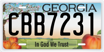 GA license plate CBB7231