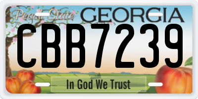 GA license plate CBB7239