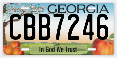 GA license plate CBB7246