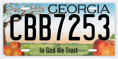 GA license plate CBB7253