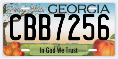 GA license plate CBB7256