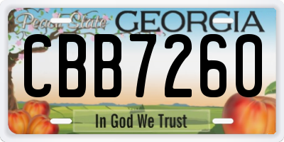 GA license plate CBB7260