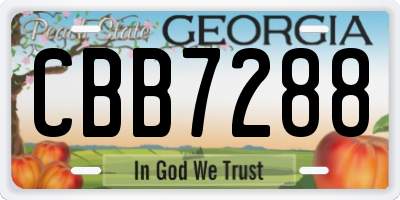 GA license plate CBB7288