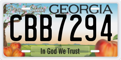 GA license plate CBB7294