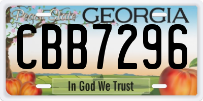 GA license plate CBB7296