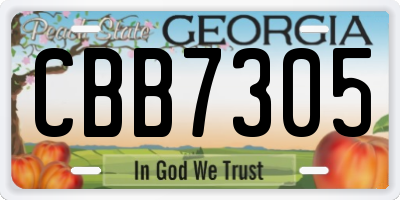 GA license plate CBB7305
