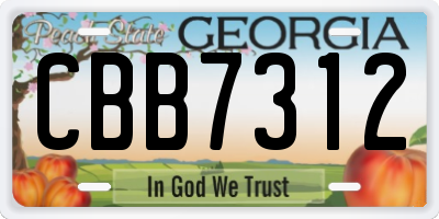 GA license plate CBB7312