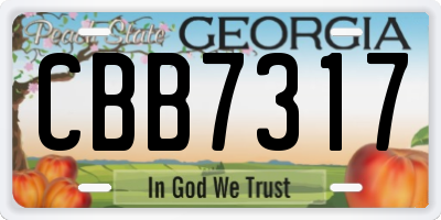 GA license plate CBB7317