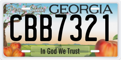 GA license plate CBB7321