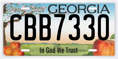 GA license plate CBB7330
