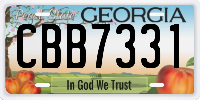 GA license plate CBB7331