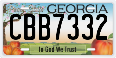 GA license plate CBB7332