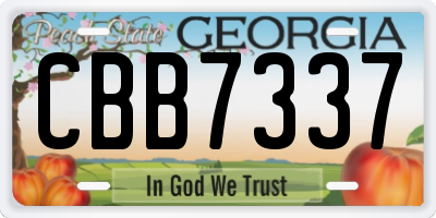 GA license plate CBB7337