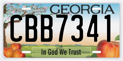 GA license plate CBB7341