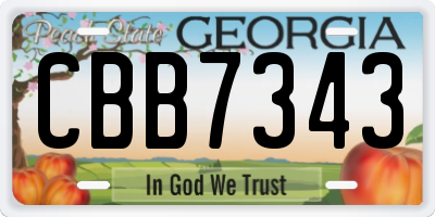 GA license plate CBB7343