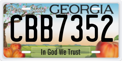 GA license plate CBB7352