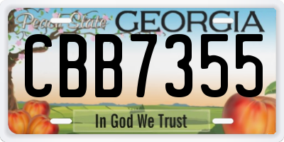 GA license plate CBB7355