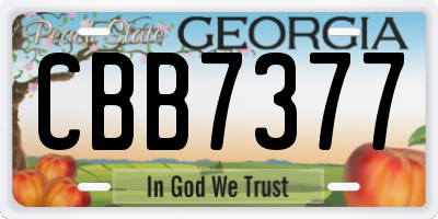 GA license plate CBB7377