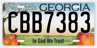 GA license plate CBB7383
