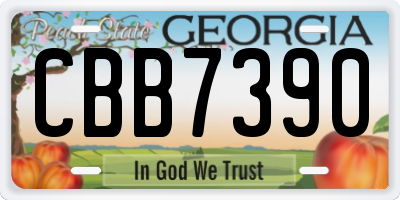 GA license plate CBB7390