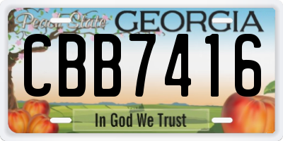 GA license plate CBB7416