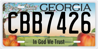 GA license plate CBB7426