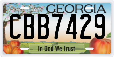 GA license plate CBB7429