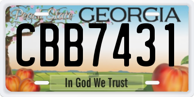 GA license plate CBB7431