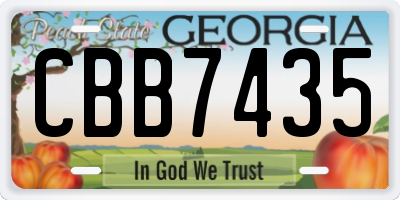 GA license plate CBB7435