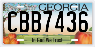 GA license plate CBB7436