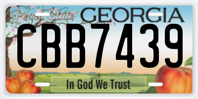 GA license plate CBB7439