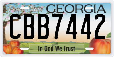 GA license plate CBB7442