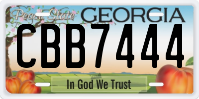 GA license plate CBB7444