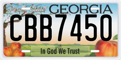 GA license plate CBB7450